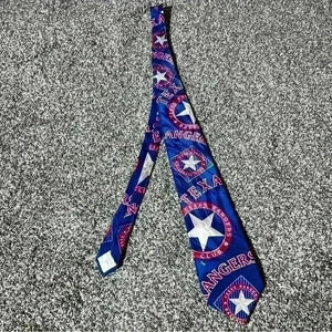 RM Sport Red White & Blue Texas Rangers Baseball Club Men's Tie Vintage 1993 MLB
